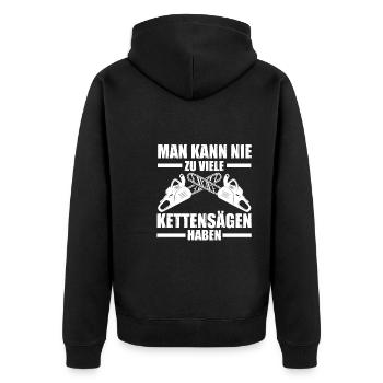 Baumpfleger Forstwirt Waldarbeiter Geschenk - Unisex Premium Bio Zip Hoodie - Schwarz - Hinten - Nico (187cm)