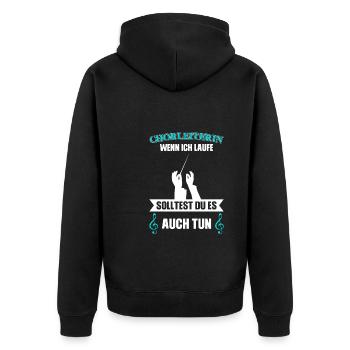 Chorleiterin Beruf Chorsänger Geschenk - Unisex Premium Bio Zip Hoodie - Schwarz - Hinten - Nico (187cm)