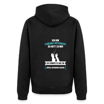 Chorleiterin Beruf Chor Geschenk - Unisex Premium Bio Zip Hoodie - Schwarz - Hinten - Nico (187cm)