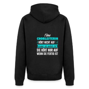 Chorleiterin Beruf Musiker Geschenk - Unisex Premium Bio Zip Hoodie - Schwarz - Hinten - Nico (187cm)