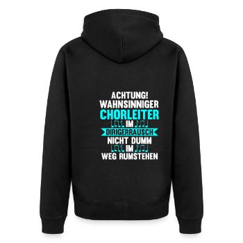 Chorleiter Beruf Dirigent Geschenk - Unisex Premium Bio Zip Hoodie - Schwarz - Hinten - Nico (187cm)