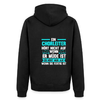 Chorleiter Beruf Chorleitung Geschenk - Unisex Premium Bio Zip Hoodie - Schwarz - Hinten - Nico (187cm)