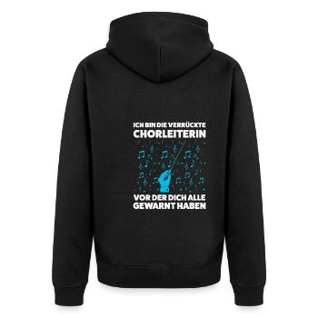 Chorleiterin Beruf Chorleitung Geschenk - Unisex Premium Bio Zip Hoodie - Schwarz - Hinten - Nico (187cm)