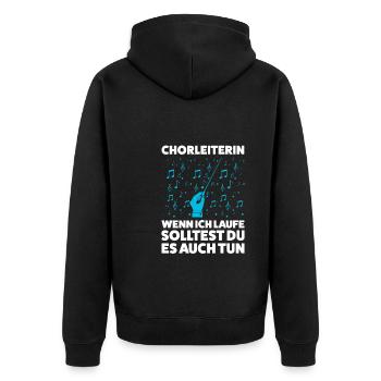 Chorleiterin Beruf Chorleitung Geschenk - Unisex Premium Bio Zip Hoodie - Schwarz - Hinten - Nico (187cm)