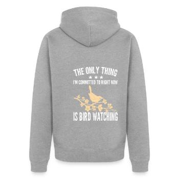 Vögel beobachten Vogelgeschenk - Unisex Premium Bio Zip Hoodie - Grau meliert - Hinten - Nico (187cm)