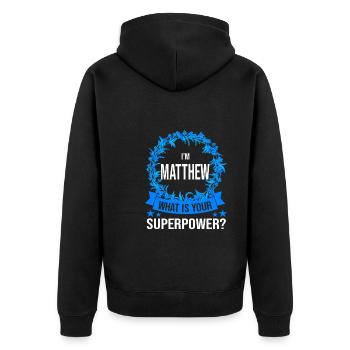 Vorname Christopher Name Christopher Geschenk - Unisex Premium Bio Zip Hoodie - Schwarz - Hinten - Nico (187cm)