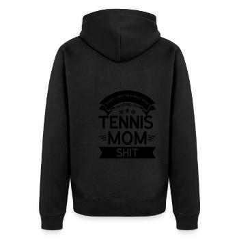 Tennis Mama Tennisspiel Tennis Geschenk - Unisex Premium Bio Zip Hoodie - Schwarz - Hinten - Nico (187cm)
