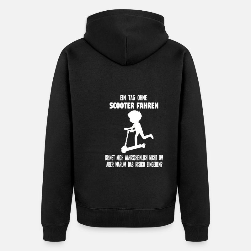 Scooter Roller Scooter-Fahrer Geschenk - Unisex Premium Bio Zip Hoodie - Schwarz
