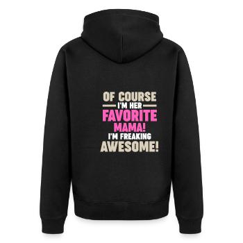 Mama Oma Oma Geschenk - Unisex Premium Bio Zip Hoodie - Schwarz - Hinten - Nico (187cm)