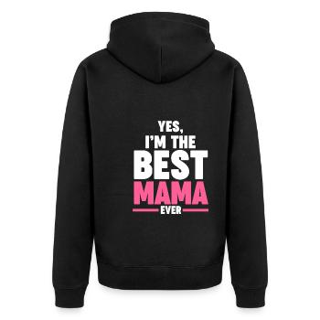 Mama Oma Oma Geschenk - Unisex Premium Bio Zip Hoodie - Schwarz - Hinten - Nico (187cm)