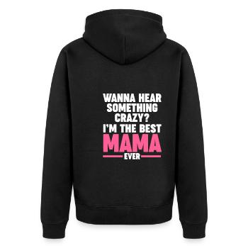 Mama Oma Oma Geschenk - Unisex Premium Bio Zip Hoodie - Schwarz - Hinten - Nico (187cm)