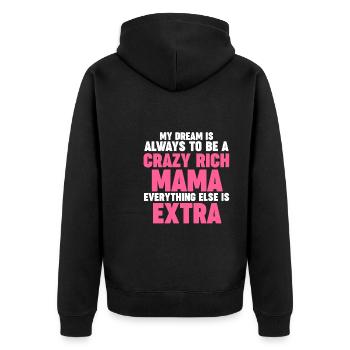 Mama Oma Oma Geschenk - Unisex Premium Bio Zip Hoodie - Schwarz - Hinten - Nico (187cm)