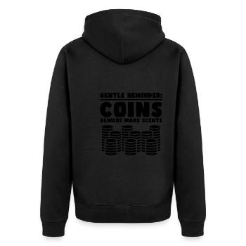 Münzen Münzen Sammler Numismatiker Geschenk - Unisex Premium Bio Zip Hoodie - Schwarz - Hinten - Nico (187cm)