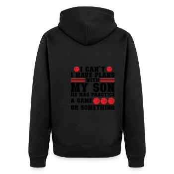 Basketball Sohn Basketball Mutter Sport Geschenk - Unisex Premium Bio Zip Hoodie - Schwarz - Hinten - Nico (187cm)