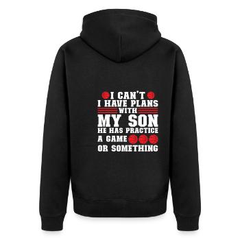 Basketball Sohn Basketball Mutter Sport Geschenk - Unisex Premium Bio Zip Hoodie - Schwarz - Hinten - Nico (187cm)