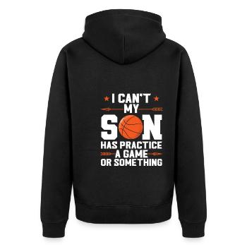 Basketball Sohn Basketball Mutter Sport Geschenk - Unisex Premium Bio Zip Hoodie - Schwarz - Hinten - Nico (187cm)