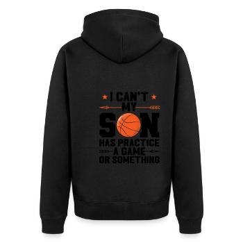Basketball Sohn Basketball Mutter Sport Geschenk - Unisex Premium Bio Zip Hoodie - Schwarz - Hinten - Nico (187cm)