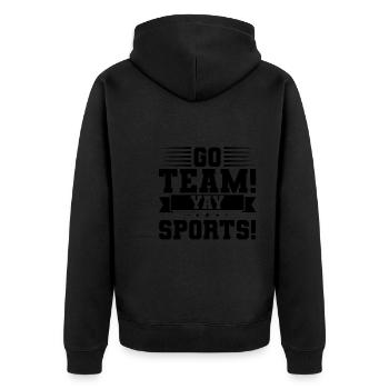 Sportspiel Sportmannschaft Geschenk - Unisex Premium Bio Zip Hoodie - Schwarz - Hinten - Nico (187cm)