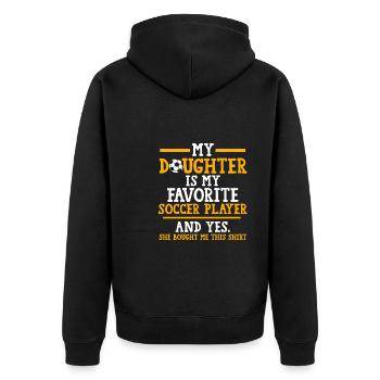 Soccer Mom Tochter Soccer Mom Sport Geschenk - Unisex Premium Bio Zip Hoodie - Schwarz - Hinten - Nico (187cm)