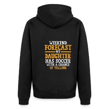 Soccer Mom Tochter Soccer Mom Sport Geschenk - Unisex Premium Bio Zip Hoodie - Schwarz - Hinten - Nico (187cm)