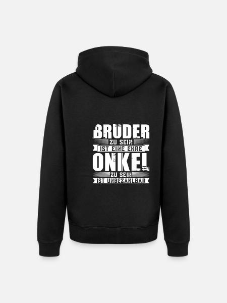 Bruder Onkel Brüder Geschenk - Unisex Premium Bio Zip Hoodie - Schwarz