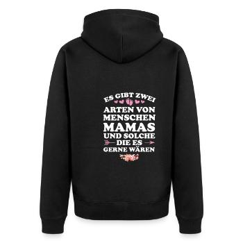 Mutter Mama Mütter Geschenk - Unisex Premium Bio Zip Hoodie - Schwarz - Hinten - Nico (187cm)