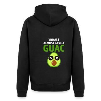 Avocados Avocado Avocado-Liebhaber Geschenk - Unisex Premium Bio Zip Hoodie - Schwarz - Hinten - Nico (187cm)
