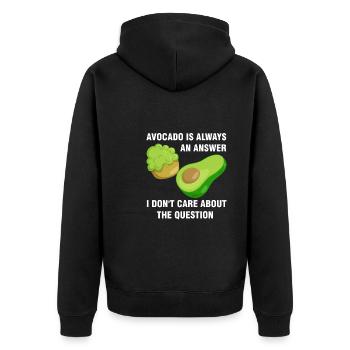 Avocados Avocado Avocado-Liebhaber Geschenk - Unisex Premium Bio Zip Hoodie - Schwarz - Hinten - Nico (187cm)