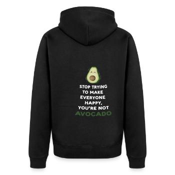 Avocados Avocado Avocado-Liebhaber Geschenk - Unisex Premium Bio Zip Hoodie - Schwarz - Hinten - Nico (187cm)