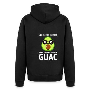 Avocados Avocado Avocado-Liebhaber Geschenk - Unisex Premium Bio Zip Hoodie - Schwarz - Hinten - Nico (187cm)