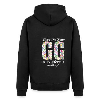 Großmutter GG Oma Geschenk - Unisex Premium Bio Zip Hoodie - Schwarz - Hinten - Nico (187cm)