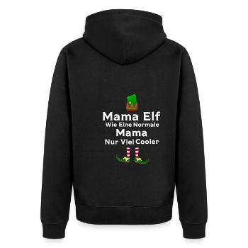 Mutter Elfe Mama Elf Geschenk - Unisex Premium Bio Zip Hoodie - Schwarz - Hinten - Nico (187cm)
