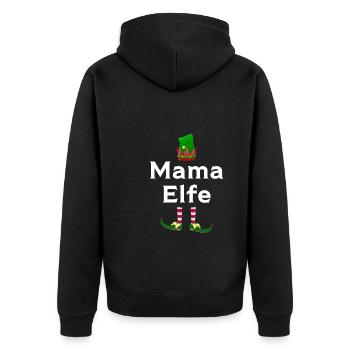 Mutter Elfe Mamas Geschenk - Unisex Premium Bio Zip Hoodie - Schwarz - Hinten - Nico (187cm)