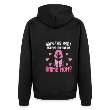 anime merch Anime anime mom Geschenk - Unisex Premium Bio Zip Hoodie - Schwarz - Hinten - Nico (187cm)