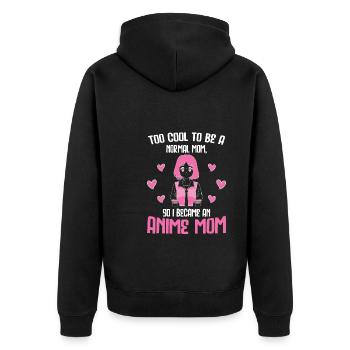 anime merch Anime anime mom Geschenk - Unisex Premium Bio Zip Hoodie - Schwarz - Hinten - Nico (187cm)