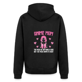 anime merch Anime anime mom Geschenk - Unisex Premium Bio Zip Hoodie - Schwarz - Hinten - Nico (187cm)