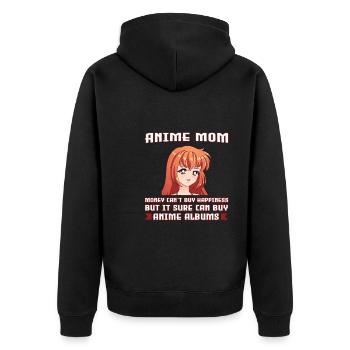 anime merch Anime anime mom Geschenk - Unisex Premium Bio Zip Hoodie - Schwarz - Hinten - Nico (187cm)