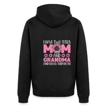 mother mum mom mum Geschenk - Unisex Premium Bio Zip Hoodie - Schwarz - Hinten - Nico (187cm)