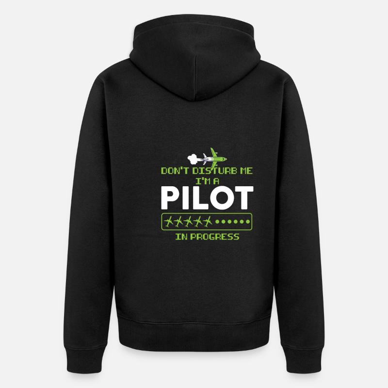 Pilot Pilot Flugzeug Geschenk - Unisex Premium Bio Zip Hoodie - Schwarz