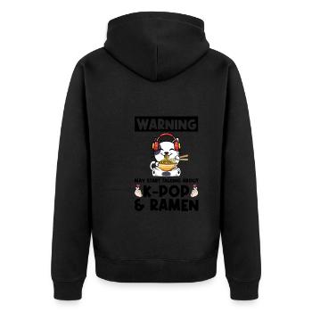Ramen Merch Ramen kpop Katze Katze Lover Geschenk - Unisex Premium Bio Zip Hoodie - Schwarz - Hinten - Nico (187cm)