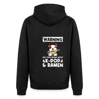 Ramen Merch Ramen kpop Katze Katze Lover Geschenk - Unisex Premium Bio Zip Hoodie - Schwarz - Hinten - Nico (187cm)