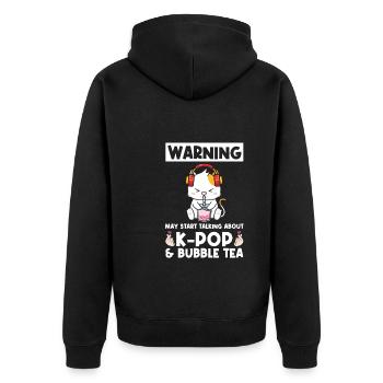 Bubble Tea kpop Bubble Tea Katze Katze Lover Gesch - Unisex Premium Bio Zip Hoodie - Schwarz - Hinten - Nico (187cm)