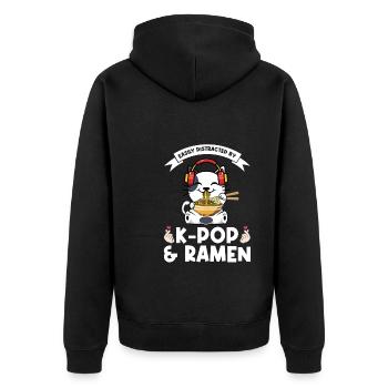 Ramen Merch Ramen kpop Katze Katze Lover Geschenk - Unisex Premium Bio Zip Hoodie - Schwarz - Hinten - Nico (187cm)