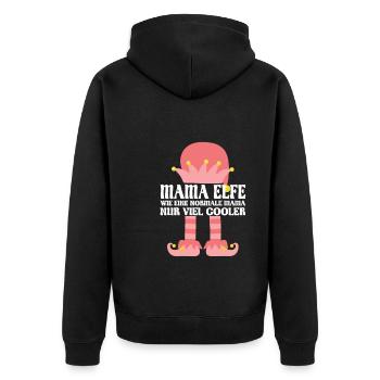 Mutter Elfe Mama Elf Geschenk - Unisex Premium Bio Zip Hoodie - Schwarz - Hinten - Nico (187cm)