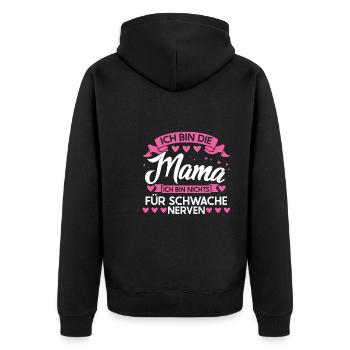 Mutter Familie Kinder Geschenk - Unisex Premium Bio Zip Hoodie - Schwarz - Hinten - Nico (187cm)