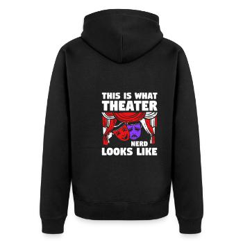 Theater Broadway-Musical Geschenk - Unisex Premium Bio Zip Hoodie - Schwarz - Hinten - Nico (187cm)