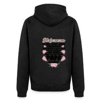 Stiefmama Familie Stiefmutter Geschenk - Unisex Premium Bio Zip Hoodie - Schwarz - Hinten - Nico (187cm)