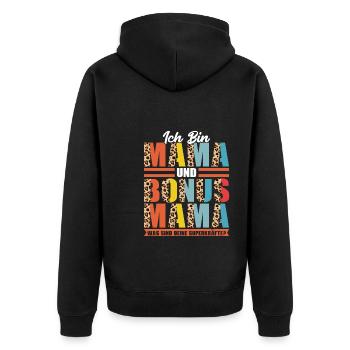 Mama Bonus Mama Mutter Geschenk - Unisex Premium Bio Zip Hoodie - Schwarz - Hinten - Nico (187cm)
