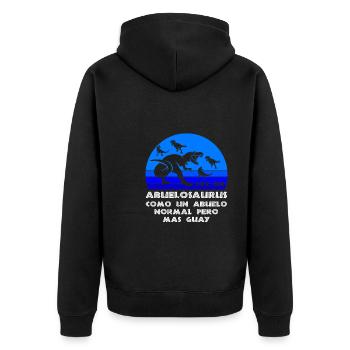 Opa Dinosaur Großvater Geschenk - Unisex Premium Bio Zip Hoodie - Schwarz - Hinten - Nico (187cm)