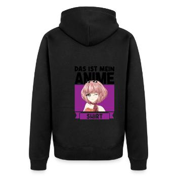 Anime Merch Otaku Geschenk - Unisex Premium Bio Zip Hoodie - Schwarz - Hinten - Nico (187cm)